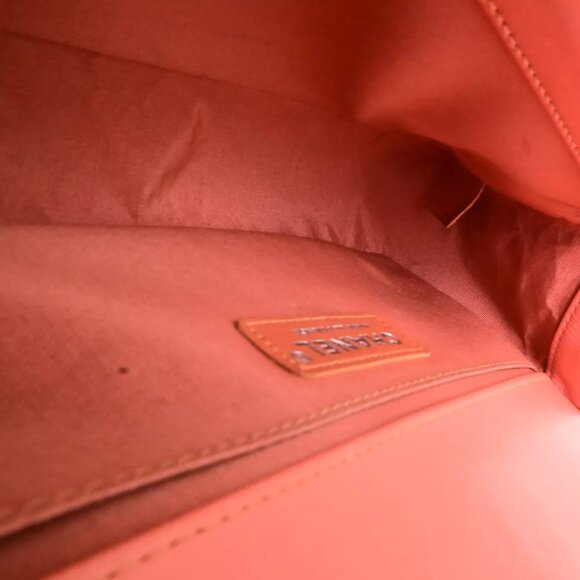 CHANEL CC Logo Boy Chain Shoulder Bag Tweed Leather Orange SHW France 332RK838 - Picture 16 of 16